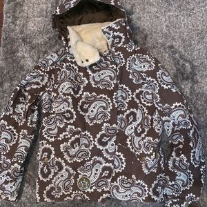 Burton Ski Snowboard Jacket Brown Paisley